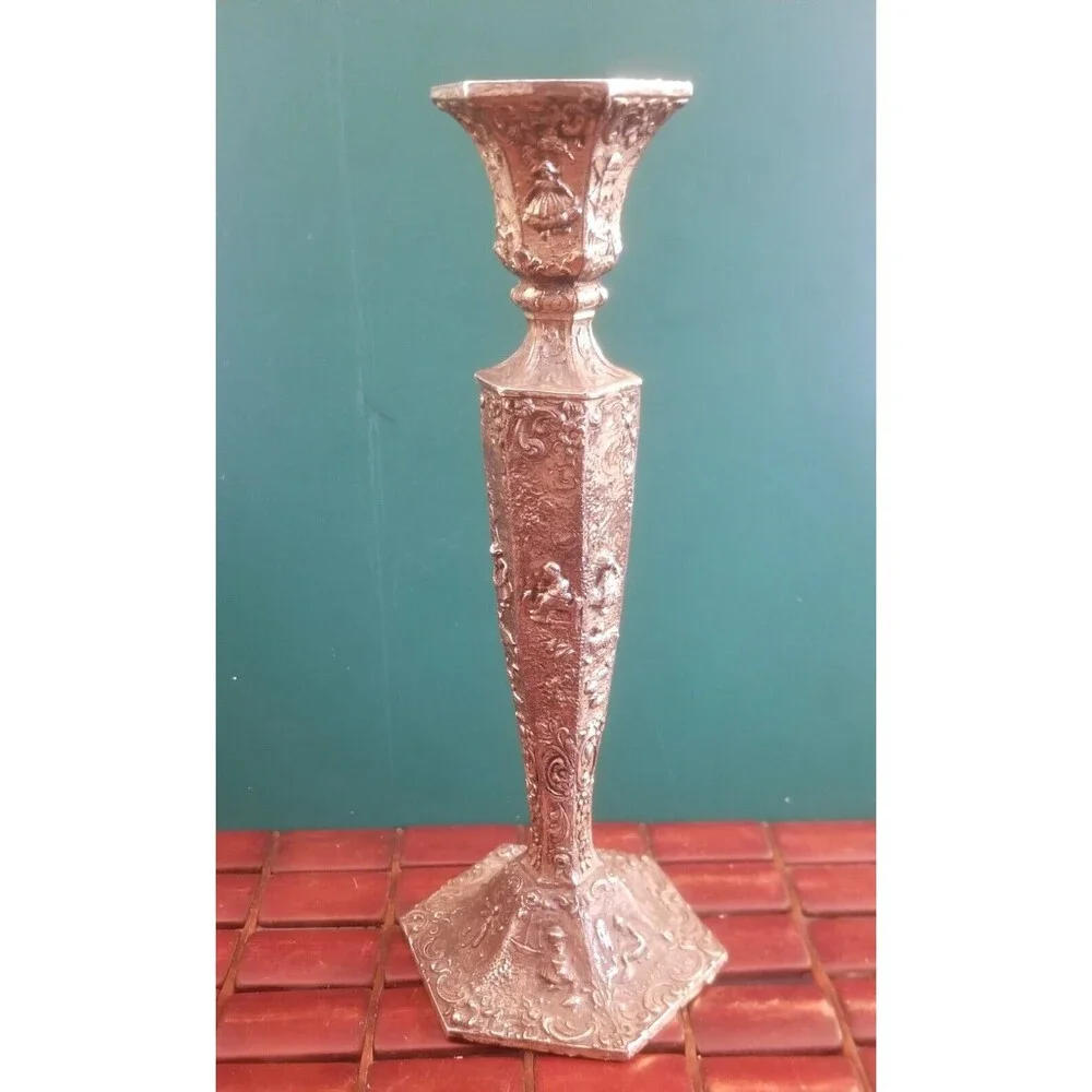 Vintage Weidlich Brothers Silverplate Dutch Windmills Candle Holder Candlestick